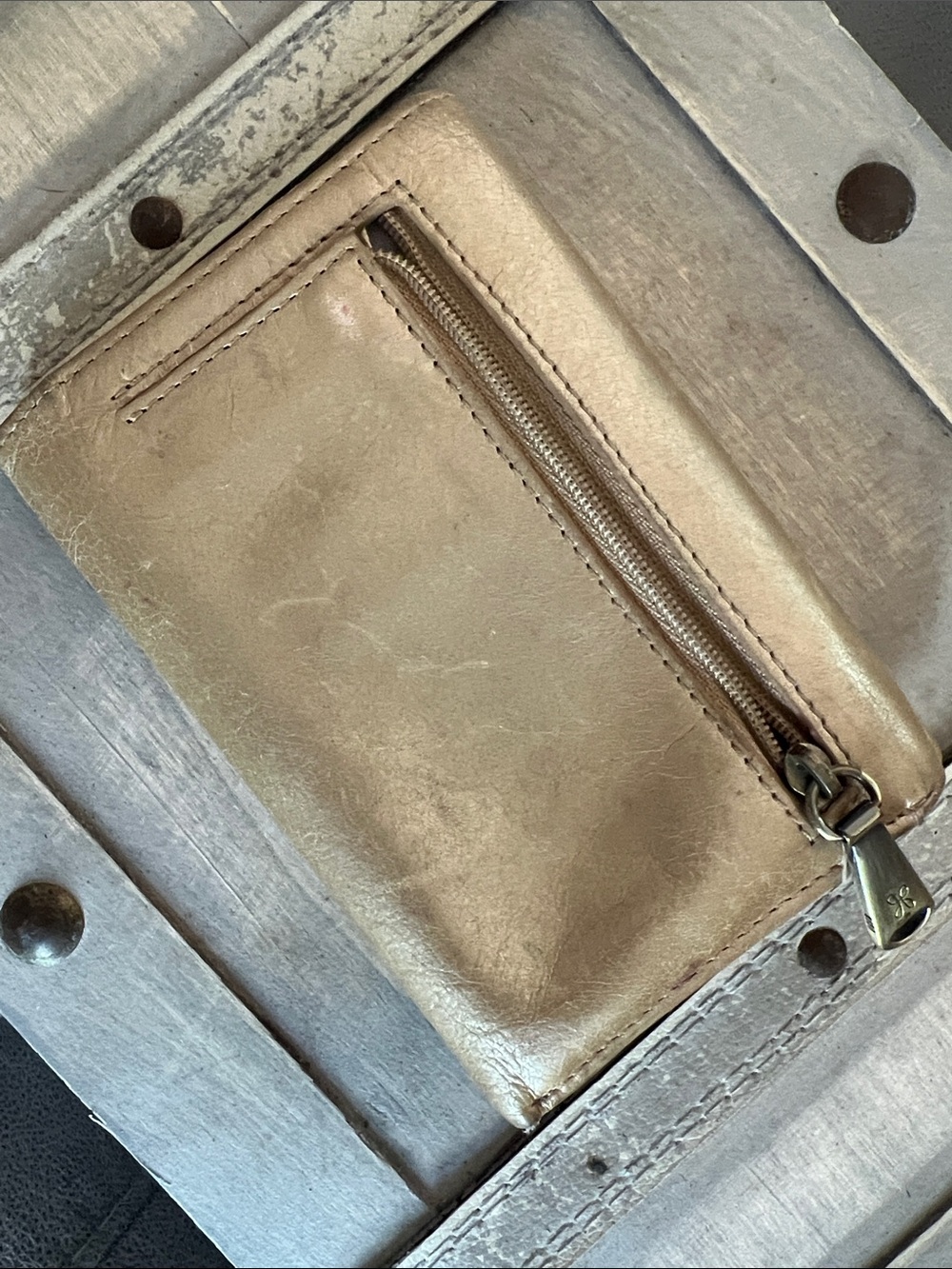 HOBO Metallic Taupe Leather Card Wallet - Picture 5 of 15